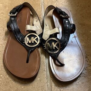 Michael Kors Black and Brown Sandals